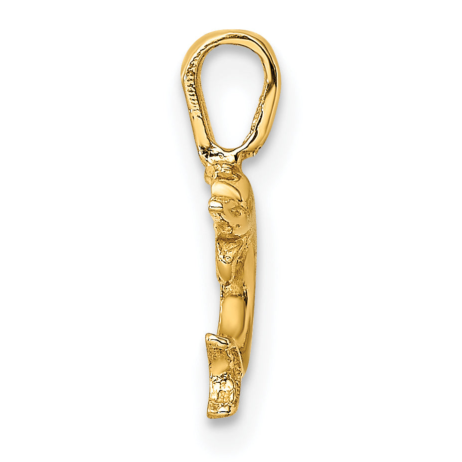 14K Mini Jumping Dolphin with Fixed Bail Charm Secondary image