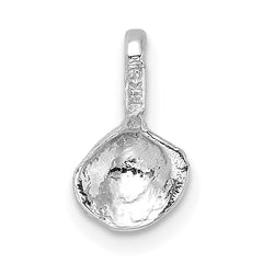 14K White Gold Mini Clam Shell Charm