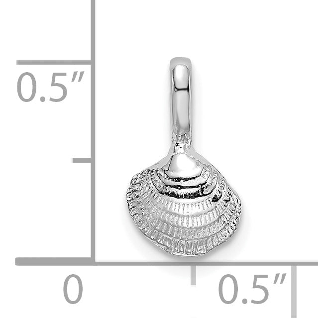 14K White Gold Mini Clam Shell Charm