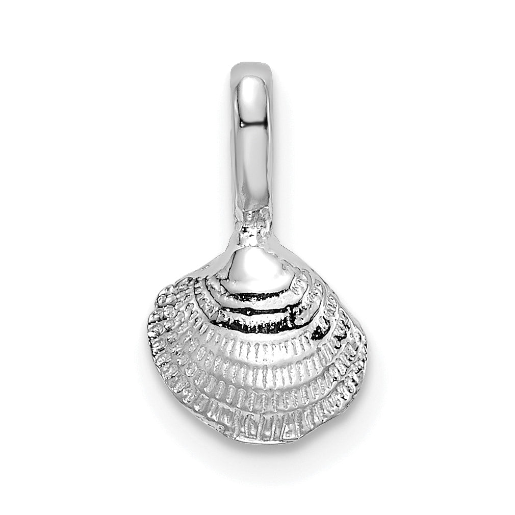 14K White Gold Mini Clam Shell Charm Main image