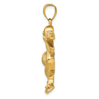 14K Textured Pelican Charm