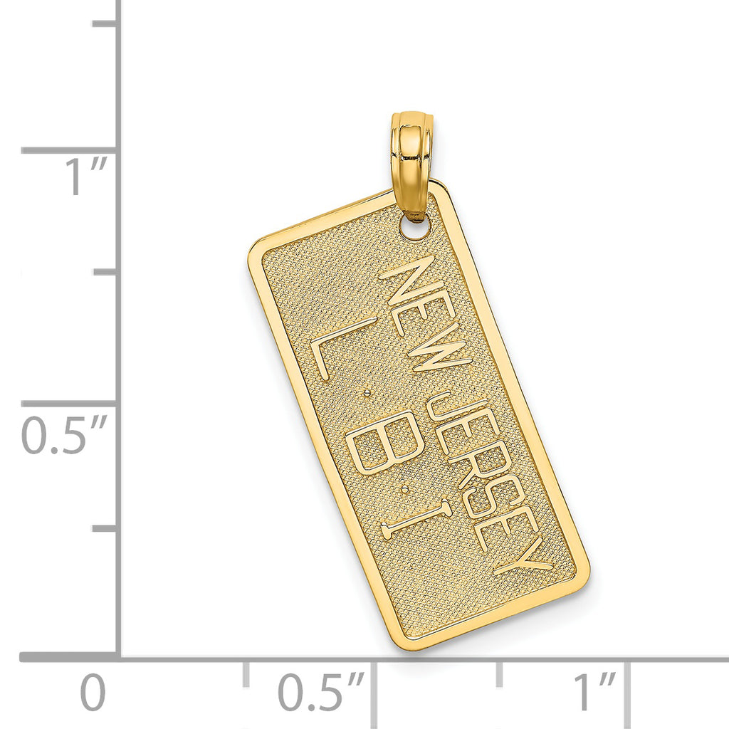 14K NEW JERSEY-LBI (Long Beach Island) License Plate Charm