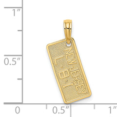 14K NEW JERSEY-LBI (Long Beach Island) License Plate Charm
