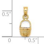 14K 2-D Flat Back Mini Basket Charm