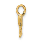 14K Polished Mini Whale Tail Charm