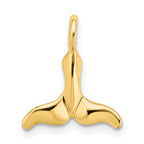 14K Polished Mini Whale Tail Charm