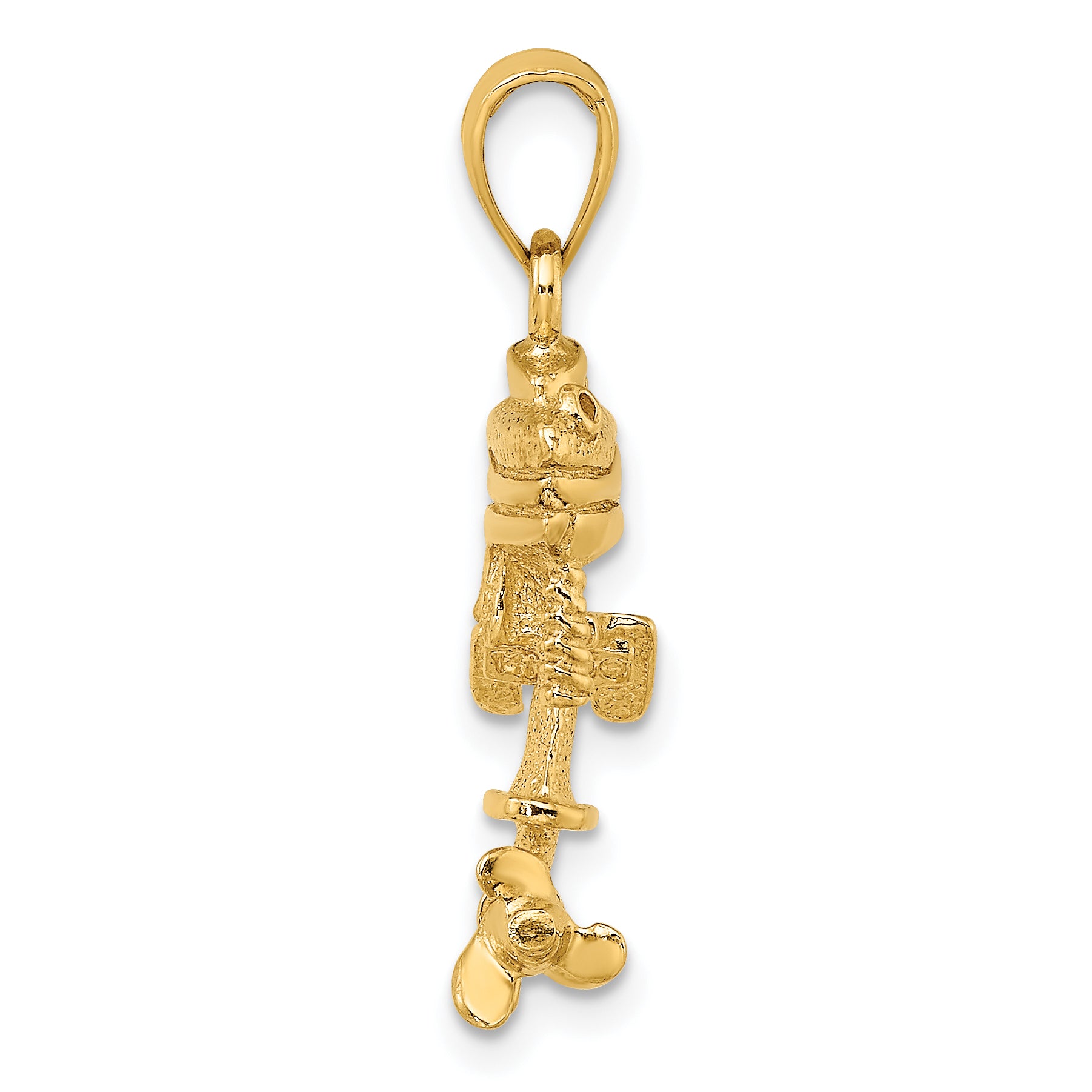 14K 3-D Moveable Boat Engine Charm Secondary image