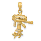 14K 3-D Moveable Boat Engine Charm