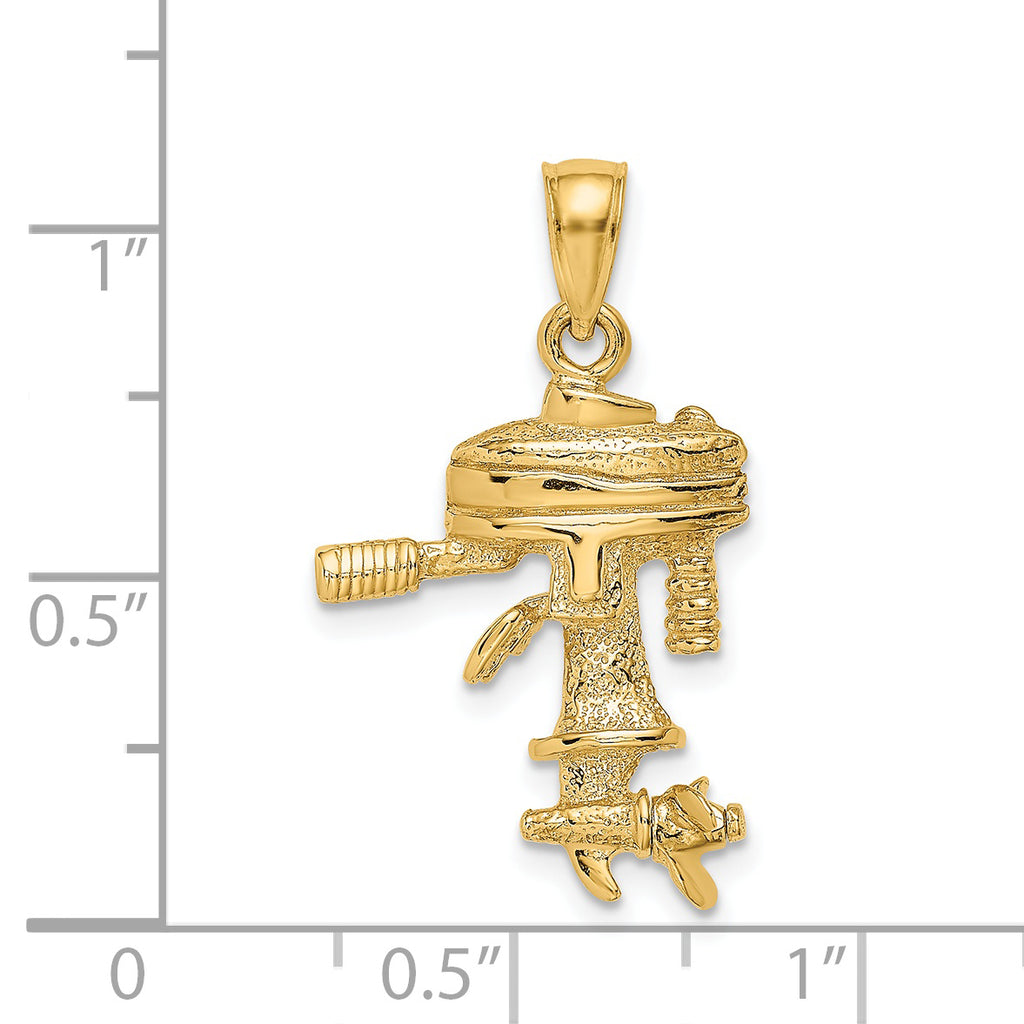 14K 3-D Moveable Boat Engine Charm
