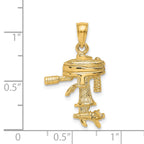 14K 3-D Moveable Boat Engine Charm