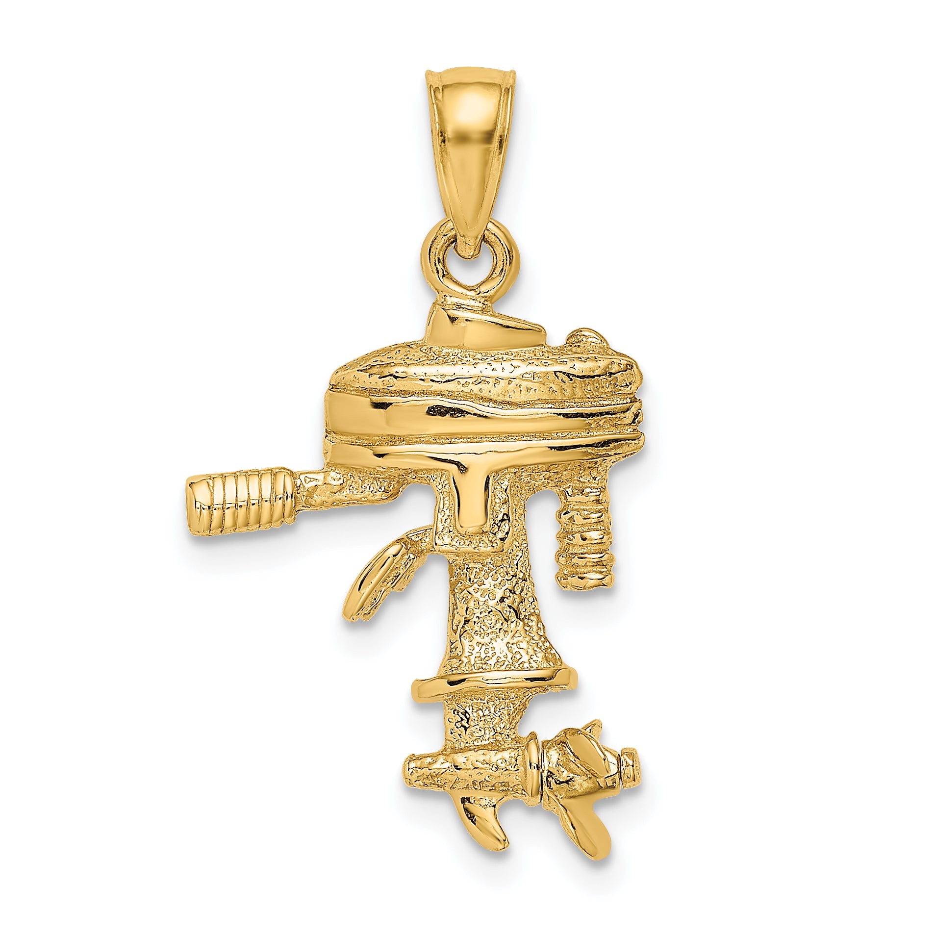 14K 3-D Moveable Boat Engine Charm Main image