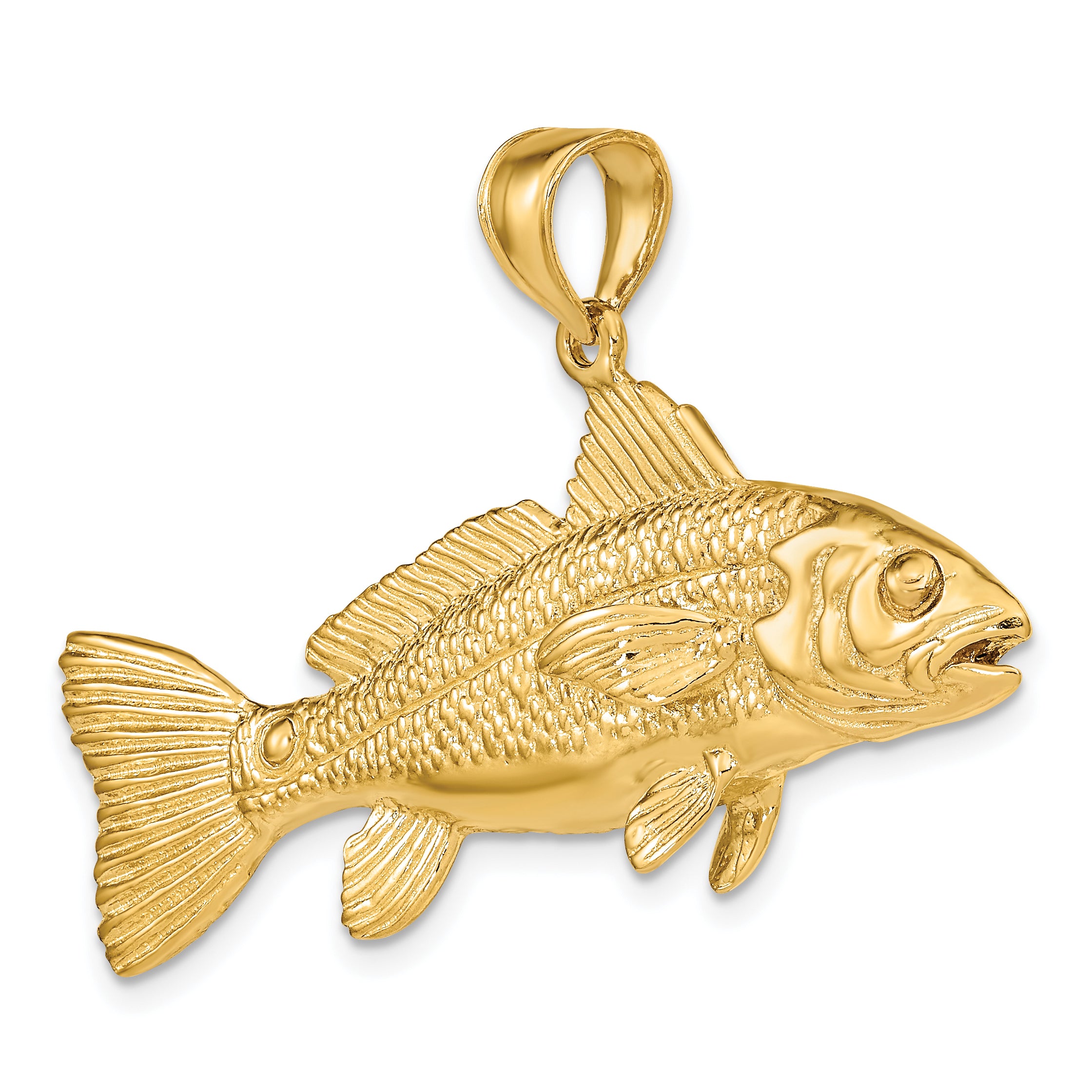14K 3-D Red Fish Charm