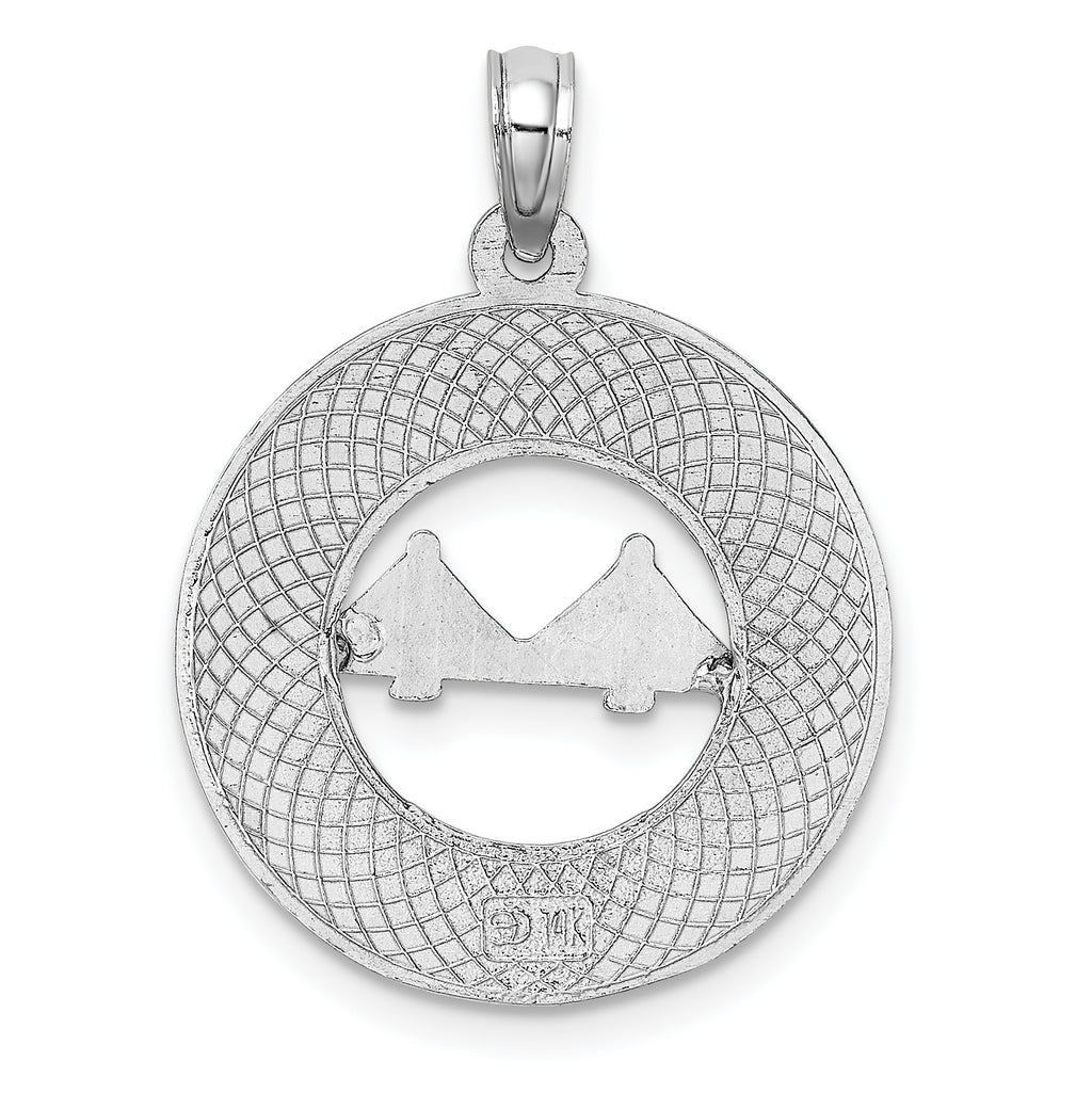 14K White Gold CHARLESTON Bridge Charm