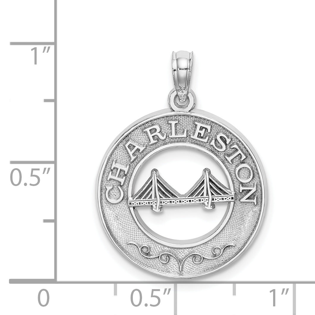 14K White Gold CHARLESTON Bridge Charm
