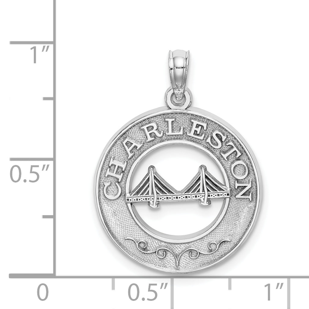 14K White Gold CHARLESTON Bridge Charm