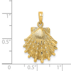 14K Lions Paw Shell Charm