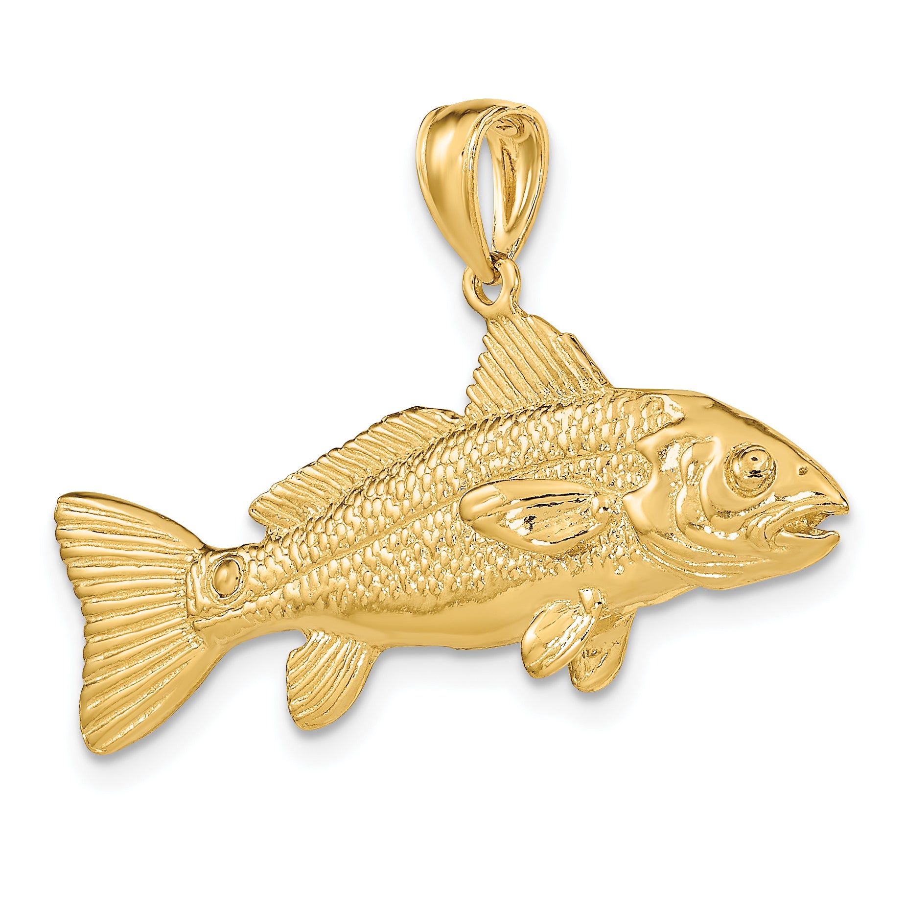 14K 3-D Red Fish Charm