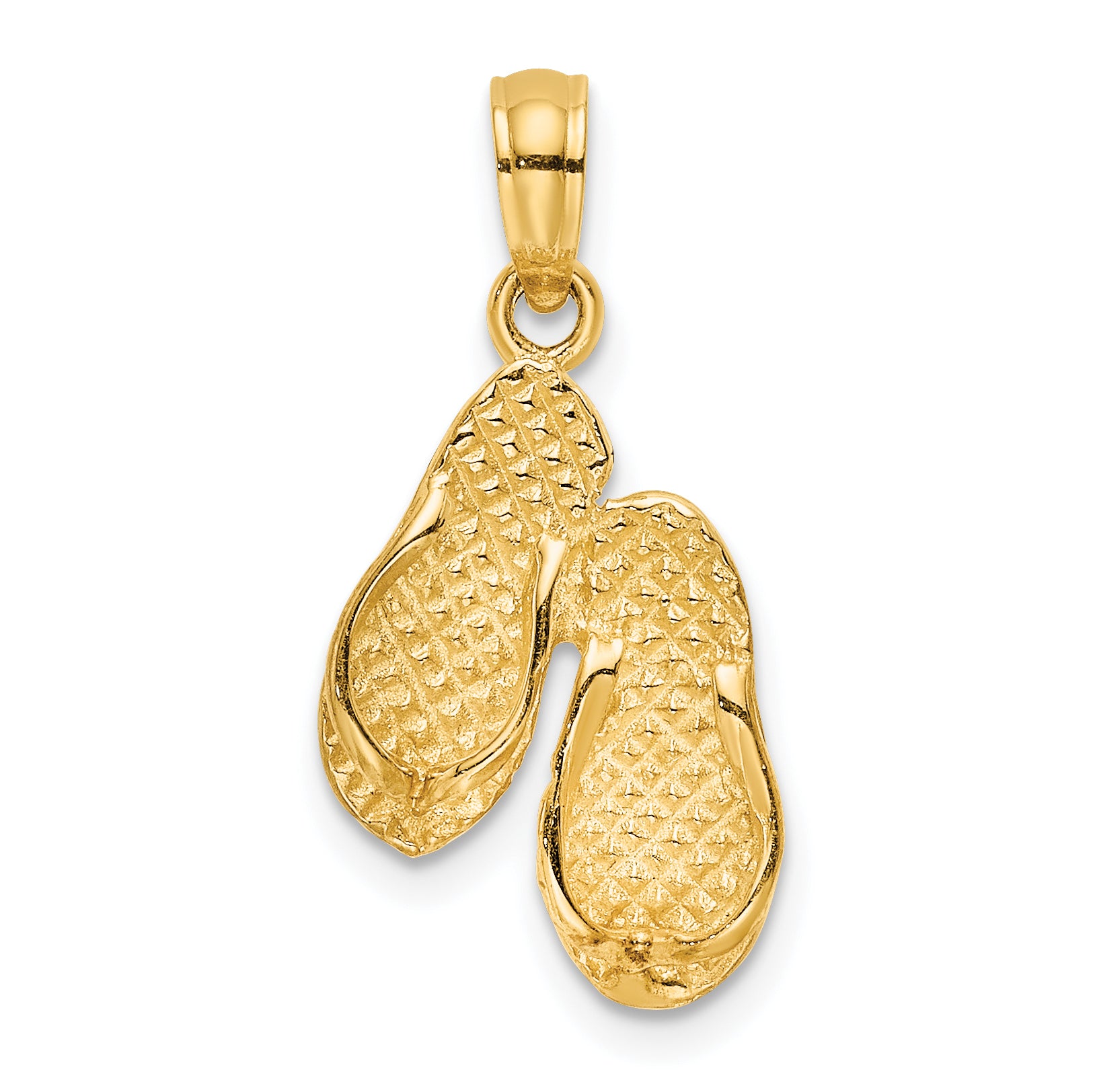 14K  3D OCEAN CITY Double Flip-flop Charm