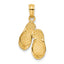14K  3D OCEAN CITY Double Flip-flop Charm