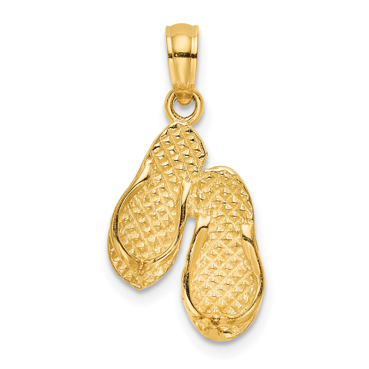 14K  3D OCEAN CITY Double Flip-flop Charm