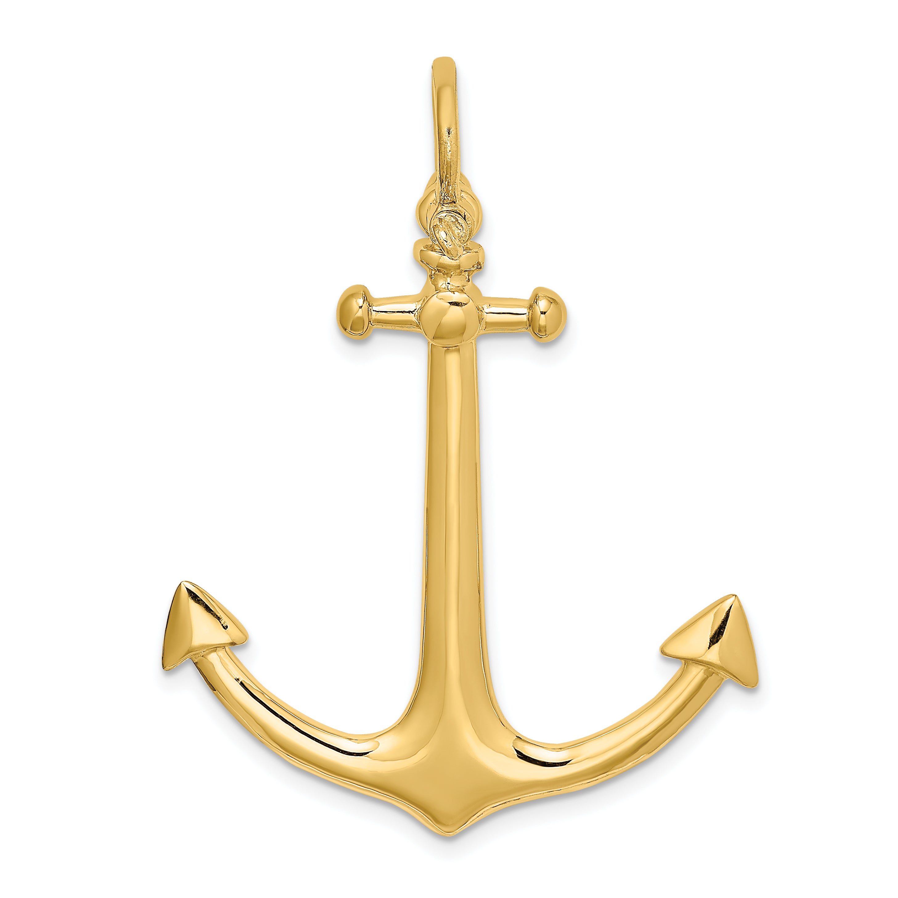14K 3-D Large Anchor Charm Main image
