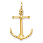14K 3-D Anchor w/ Shackle Bail Charm