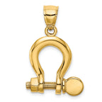 14K 3-D Large Shackle Charm