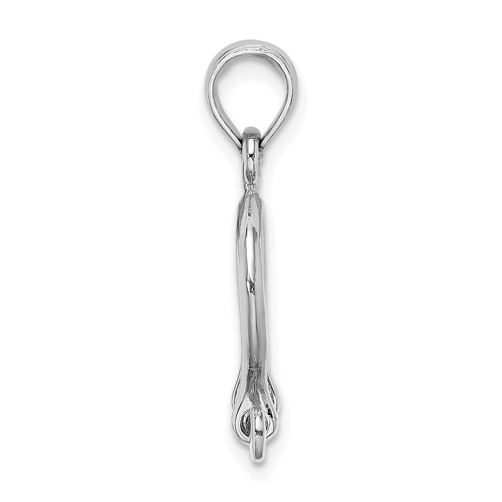 14K White Gold 3-D Small Shackle Link Screw Charm