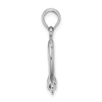 14K White Gold 3-D Small Shackle Link Screw Charm