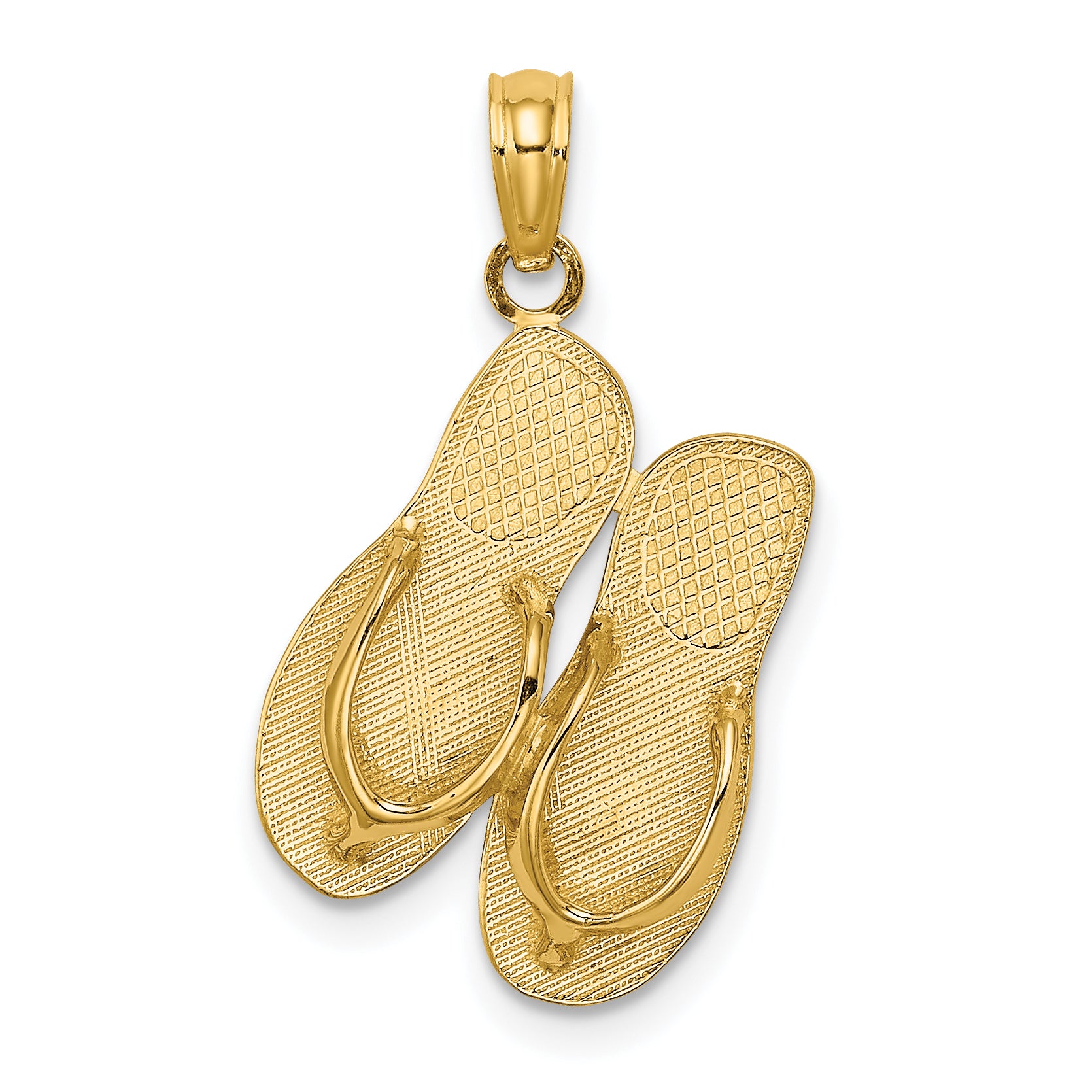 14K Polished Large MARCO ISLAND Double Flip-Flop Charm Main image