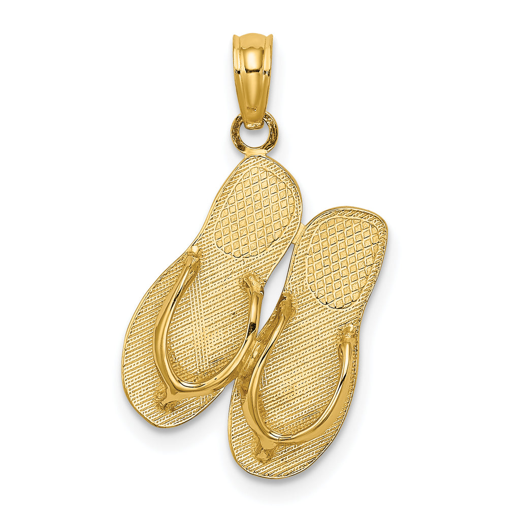 14K Polished Large MARCO ISLAND Double Flip-Flop Charm