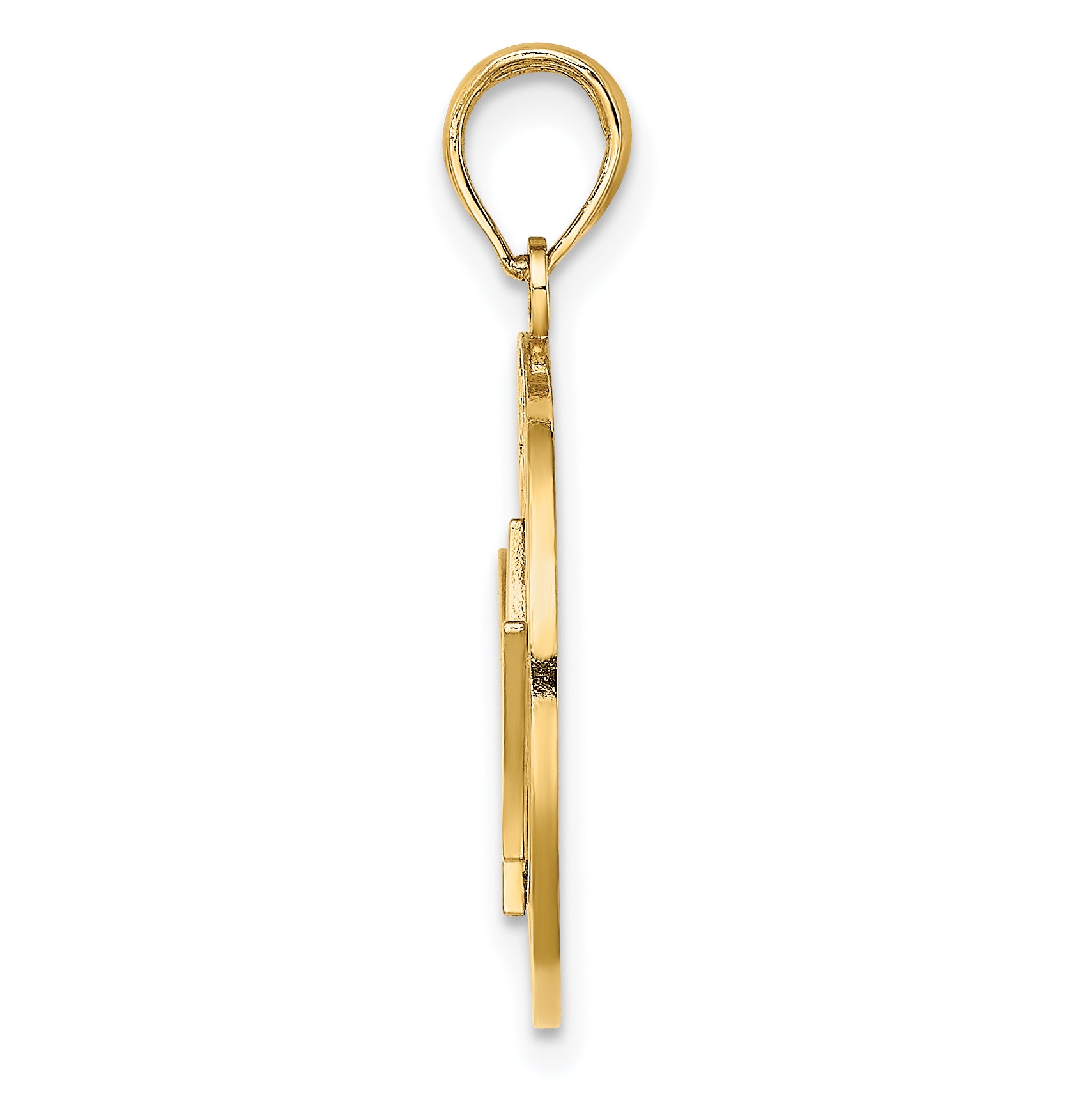 14K BARBADOS w/Trident Spear Circle Charm Secondary image