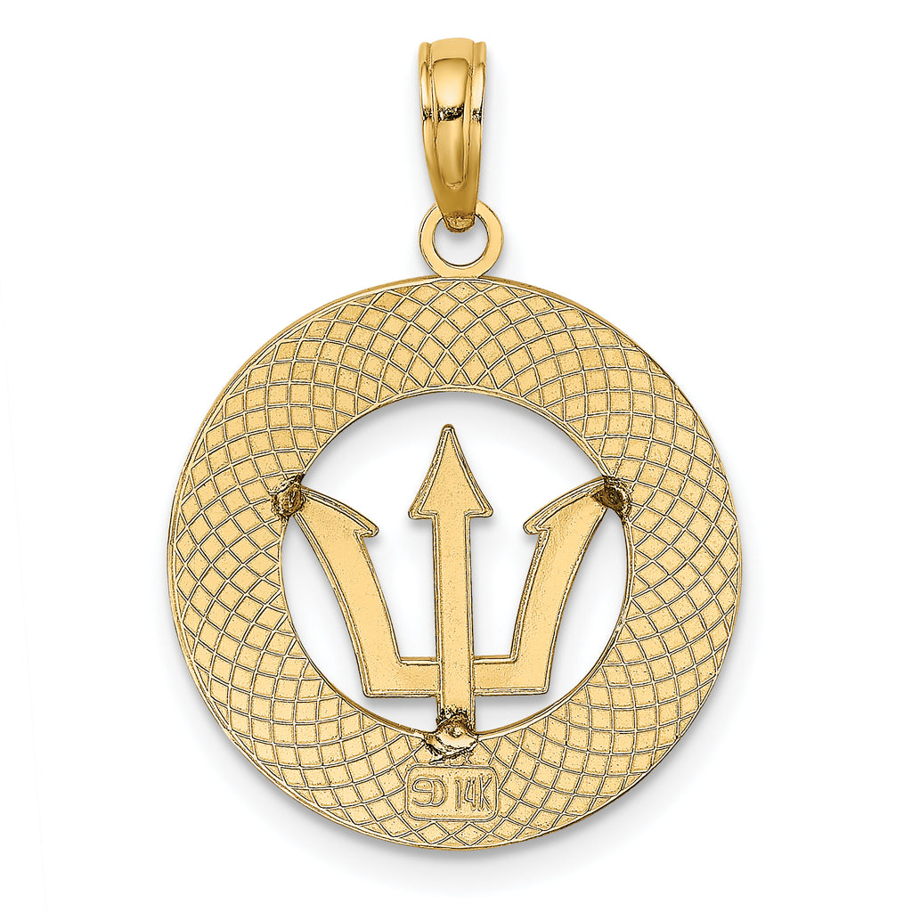 14K BARBADOS w/Trident Spear Circle Charm