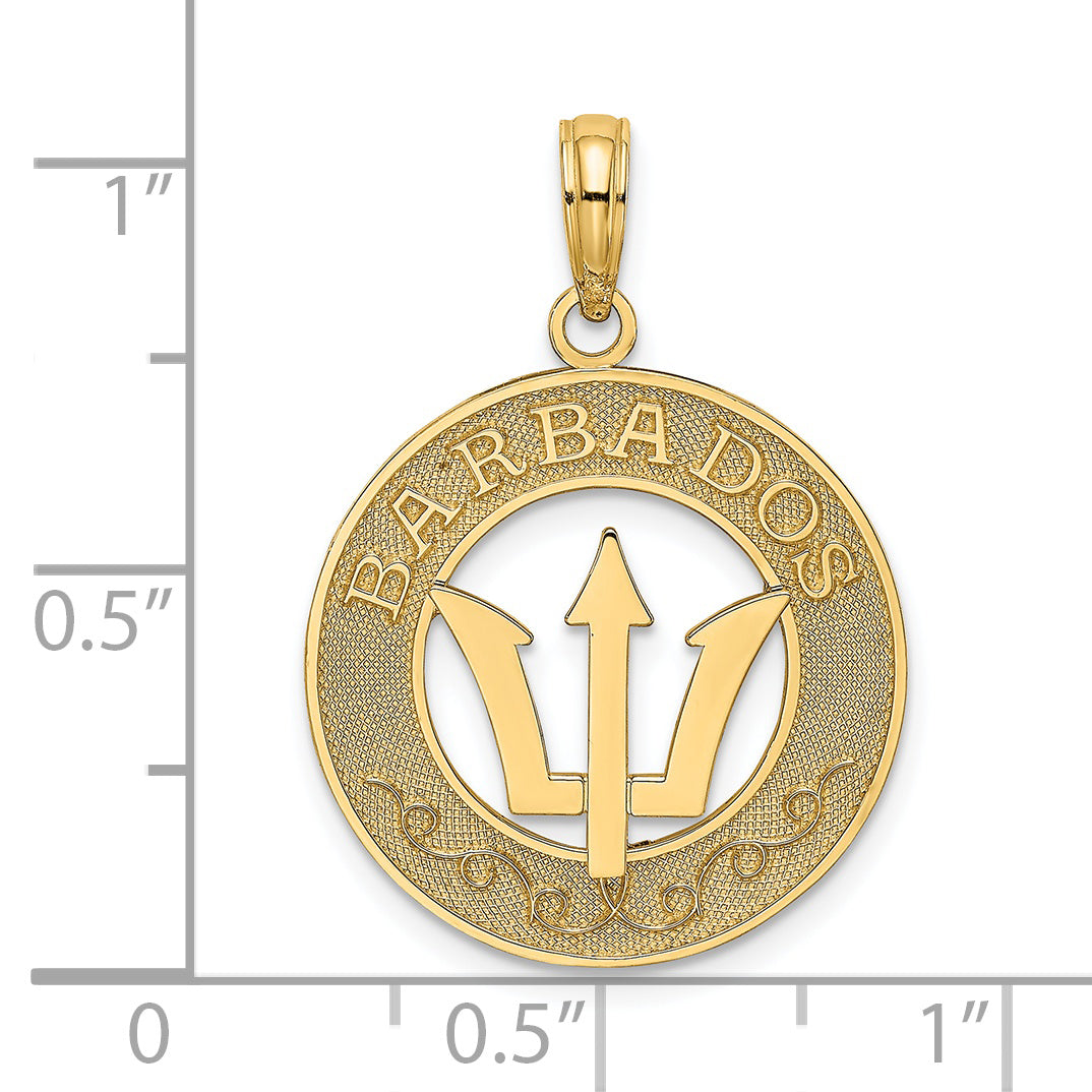 14K BARBADOS w/Trident Spear Circle Charm