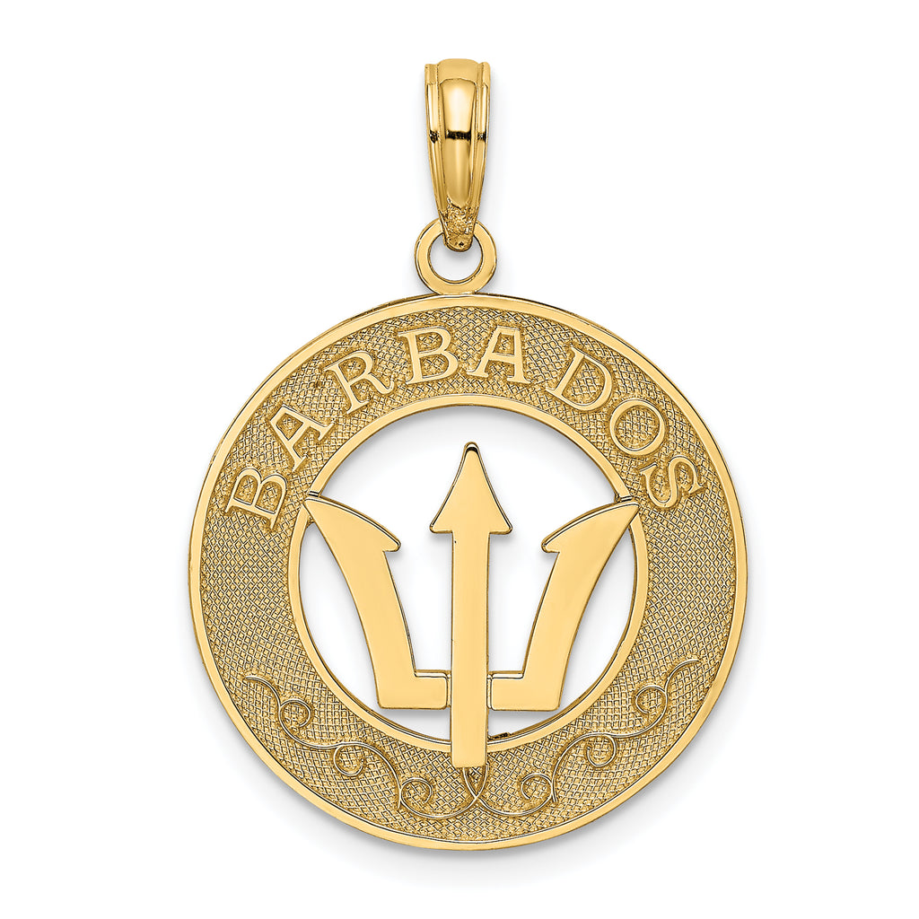 14K BARBADOS w/Trident Spear Circle Charm