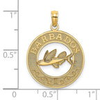 14K BARBADOS w/Flying Fish Circle Charm