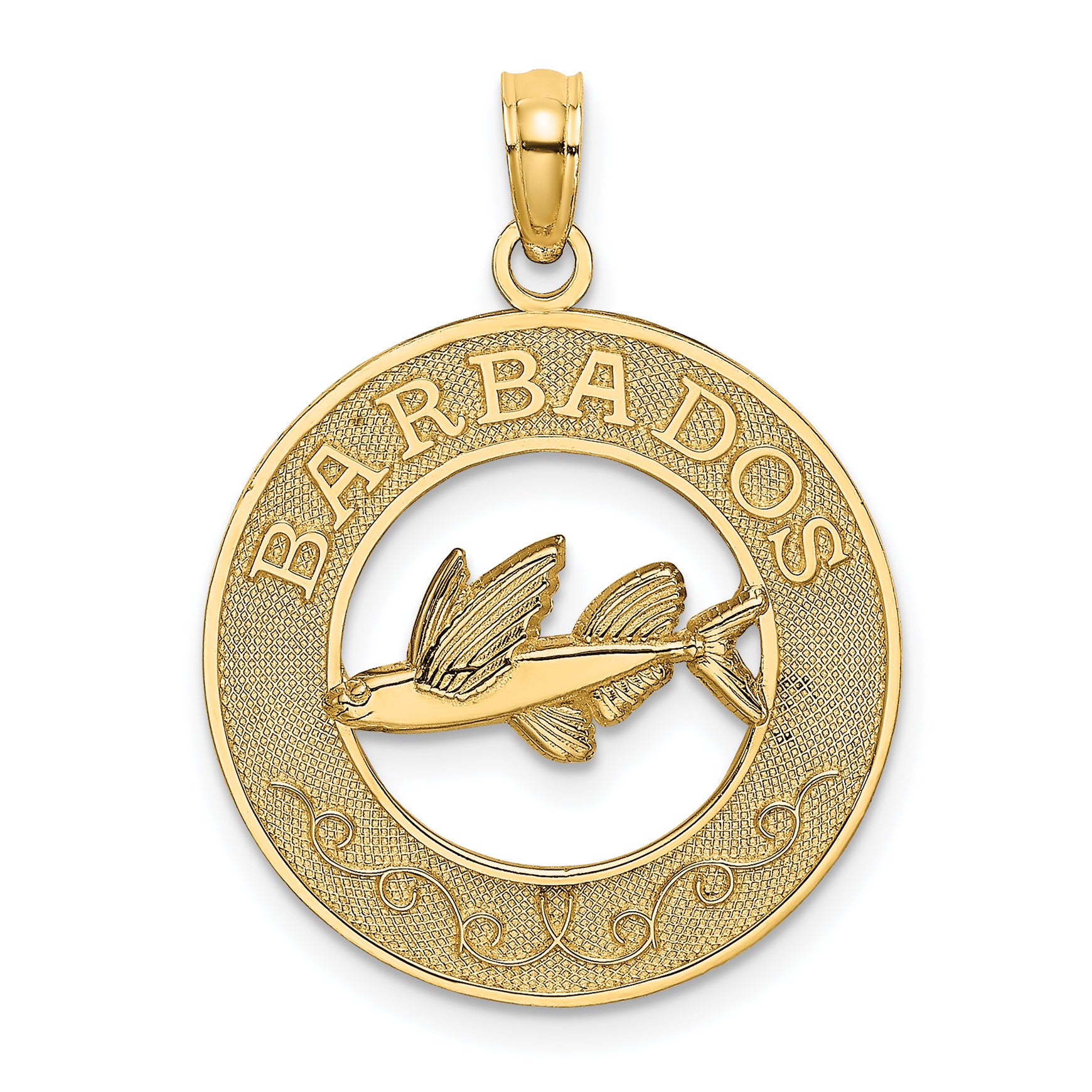 14K BARBADOS w/Flying Fish Circle Charm Main image