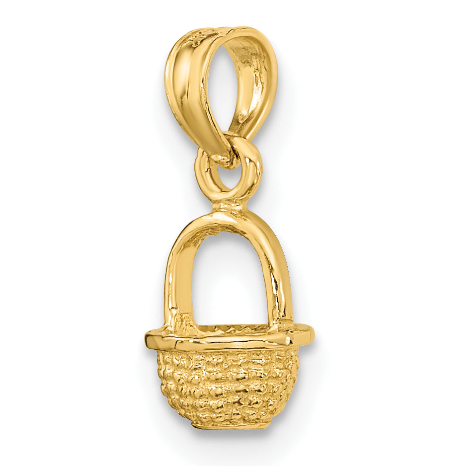 14K 3-D Mini Basket Charm