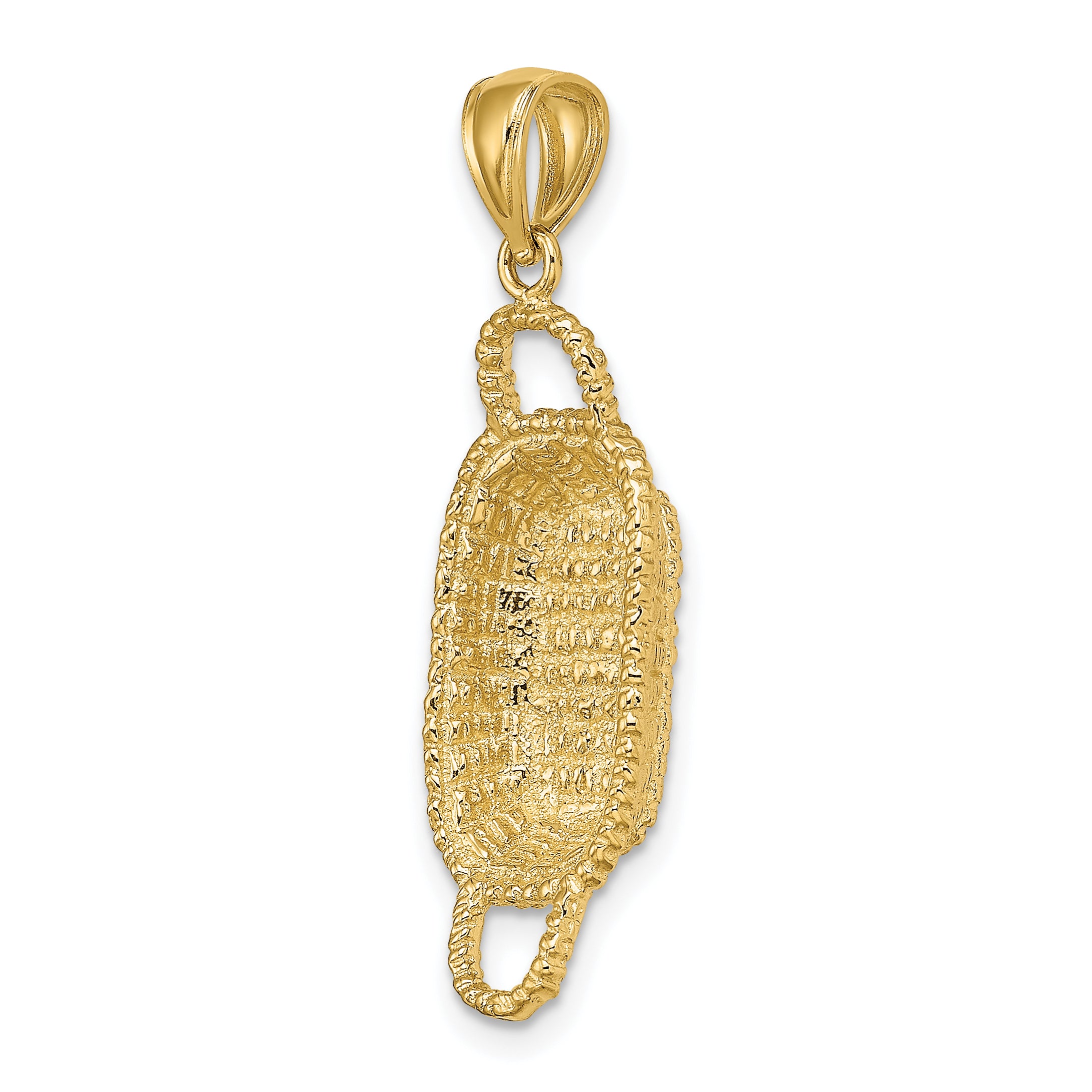 14K 3-D 2 Handles Rectangular Basket Charm