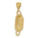 14K 3-D 2 Handles Rectangular Basket Charm