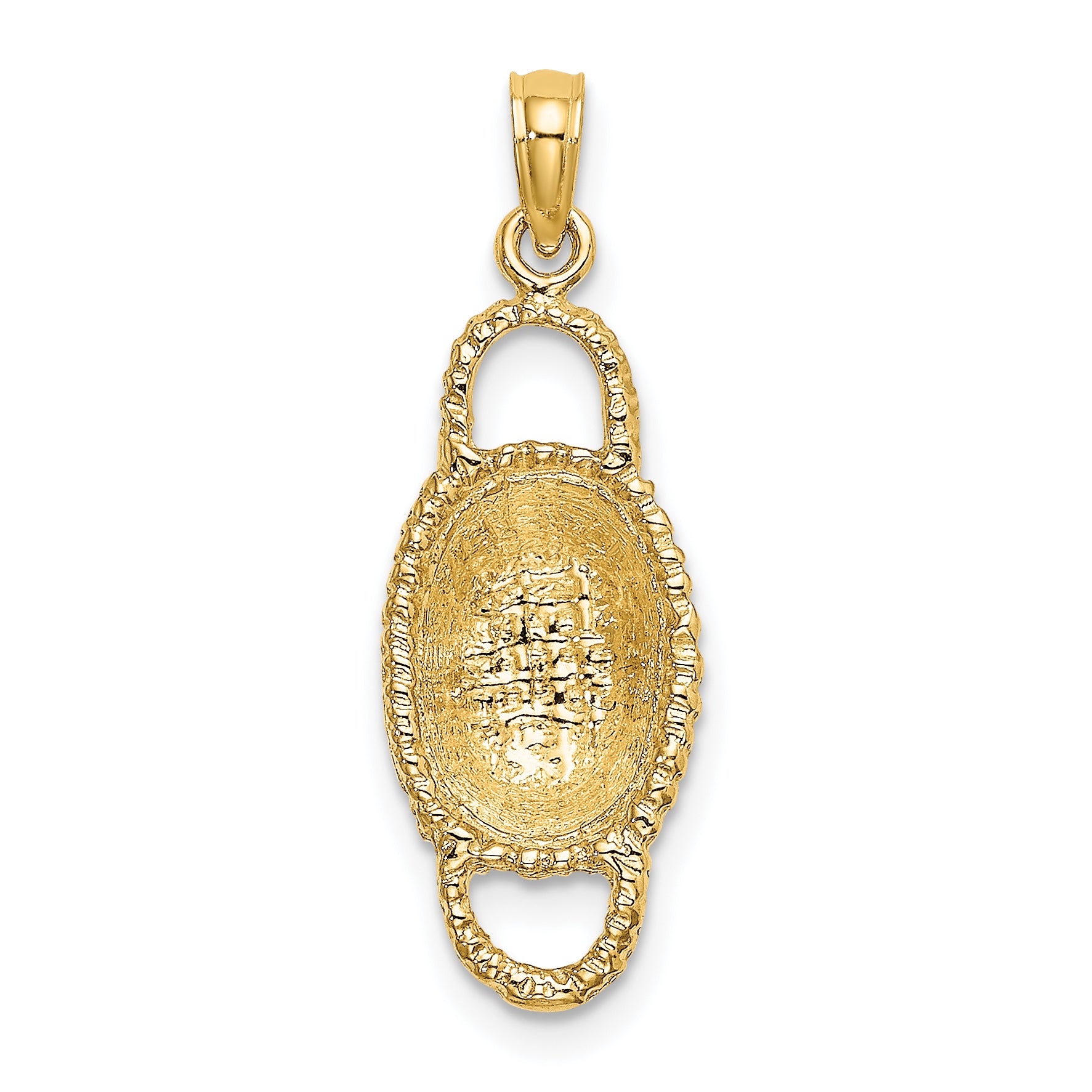 14K 3-D 2 Handles Oval Basket Charm Main image