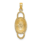 14K 3-D 2 Handles Oval Basket Charm