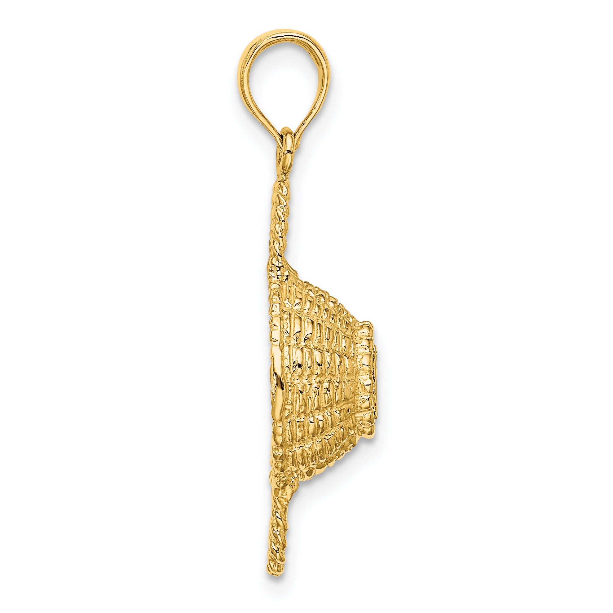14K 3-D 2 Handles Round Basket Charm Secondary image