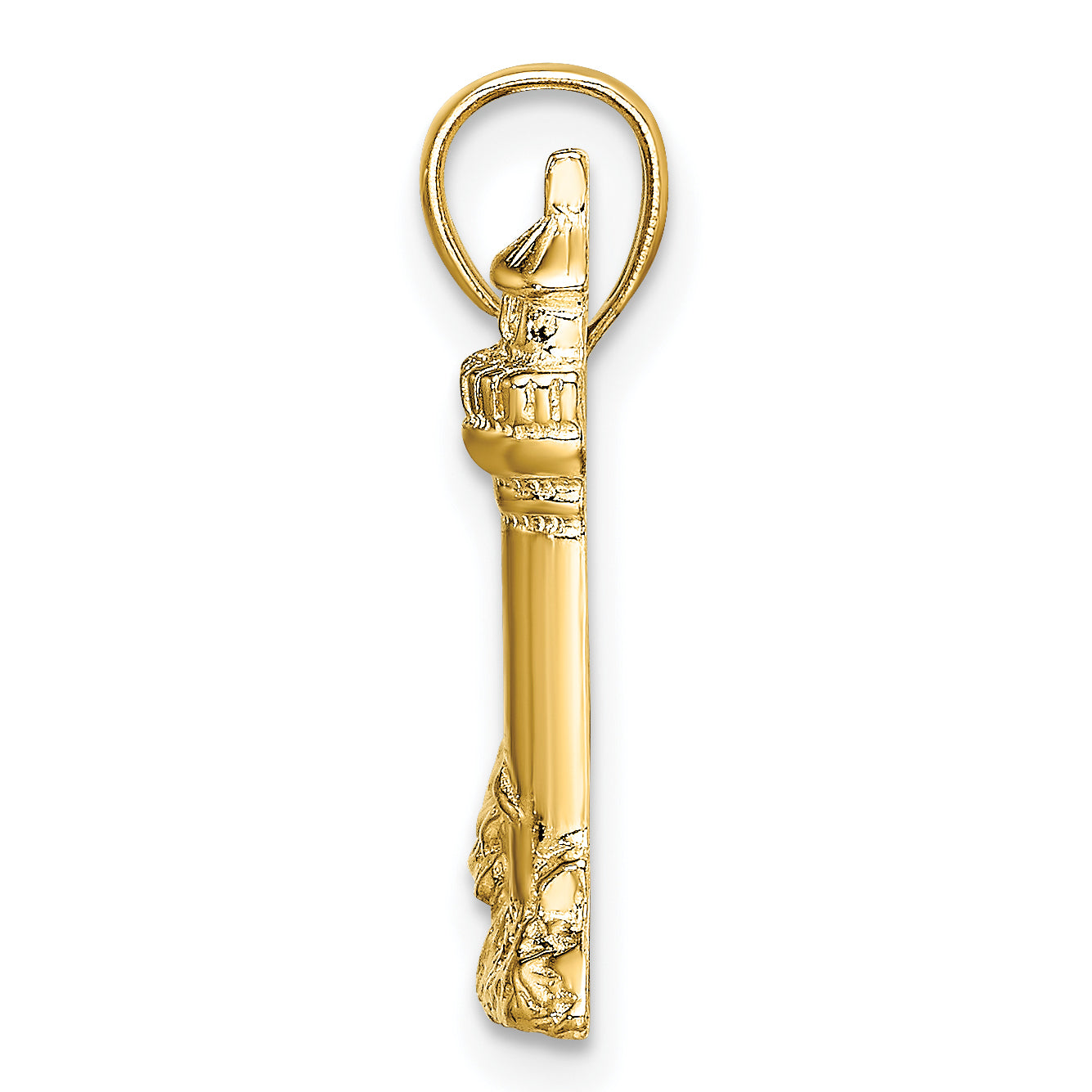 14K 2-D Nubble Lighthouse Charm Secondary image