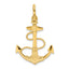 14K 3-D Textured Anchor w/Rope and Shackle Bail Charm