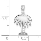 14K White Gold Charleston Palm Tree Charm