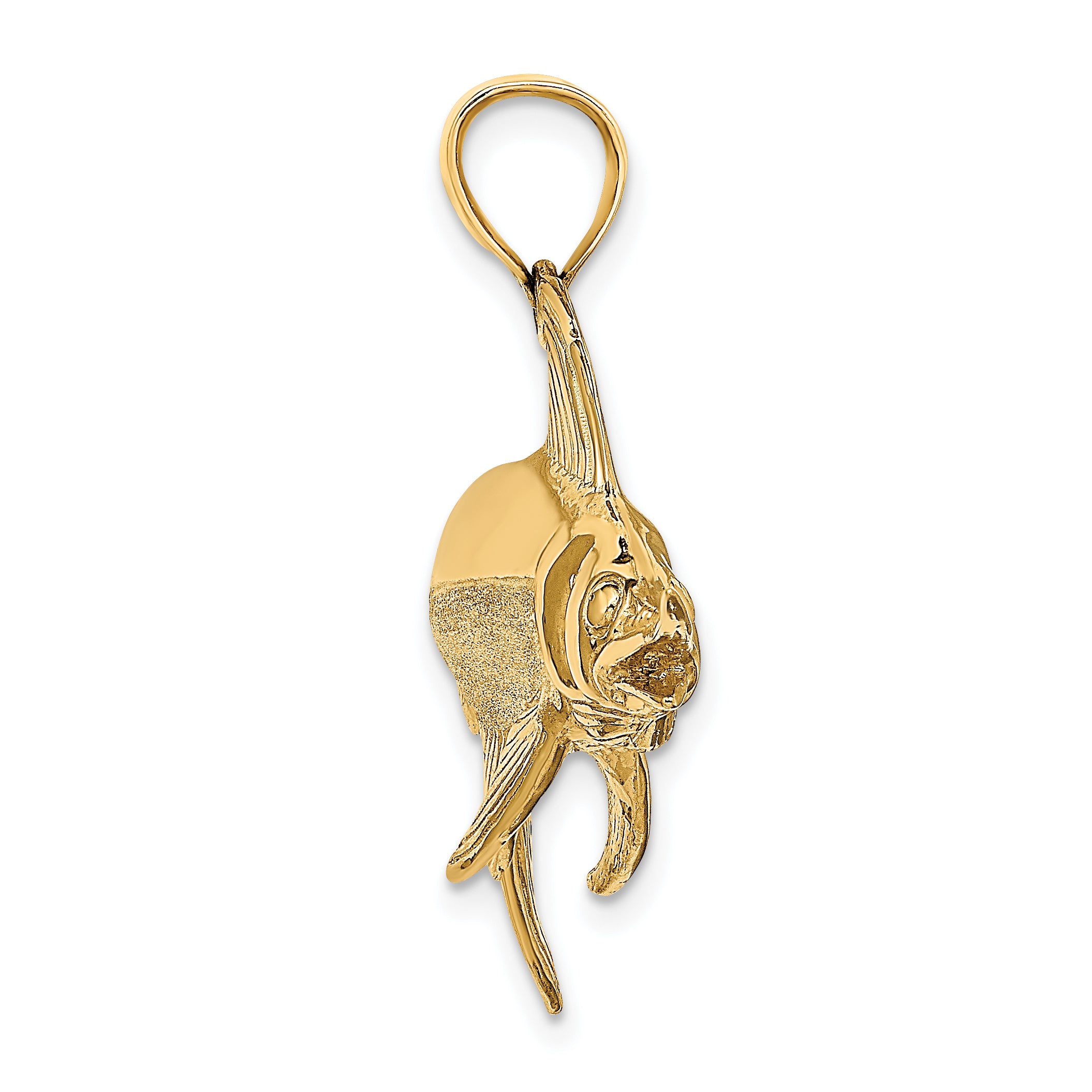 14K 3-D Polished/Satin Swordfish Charm