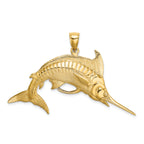 14K 3-D Polished /Satin Blue Marlin Charm