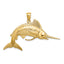 14K 3-D Polished Satin White Marlin Charm