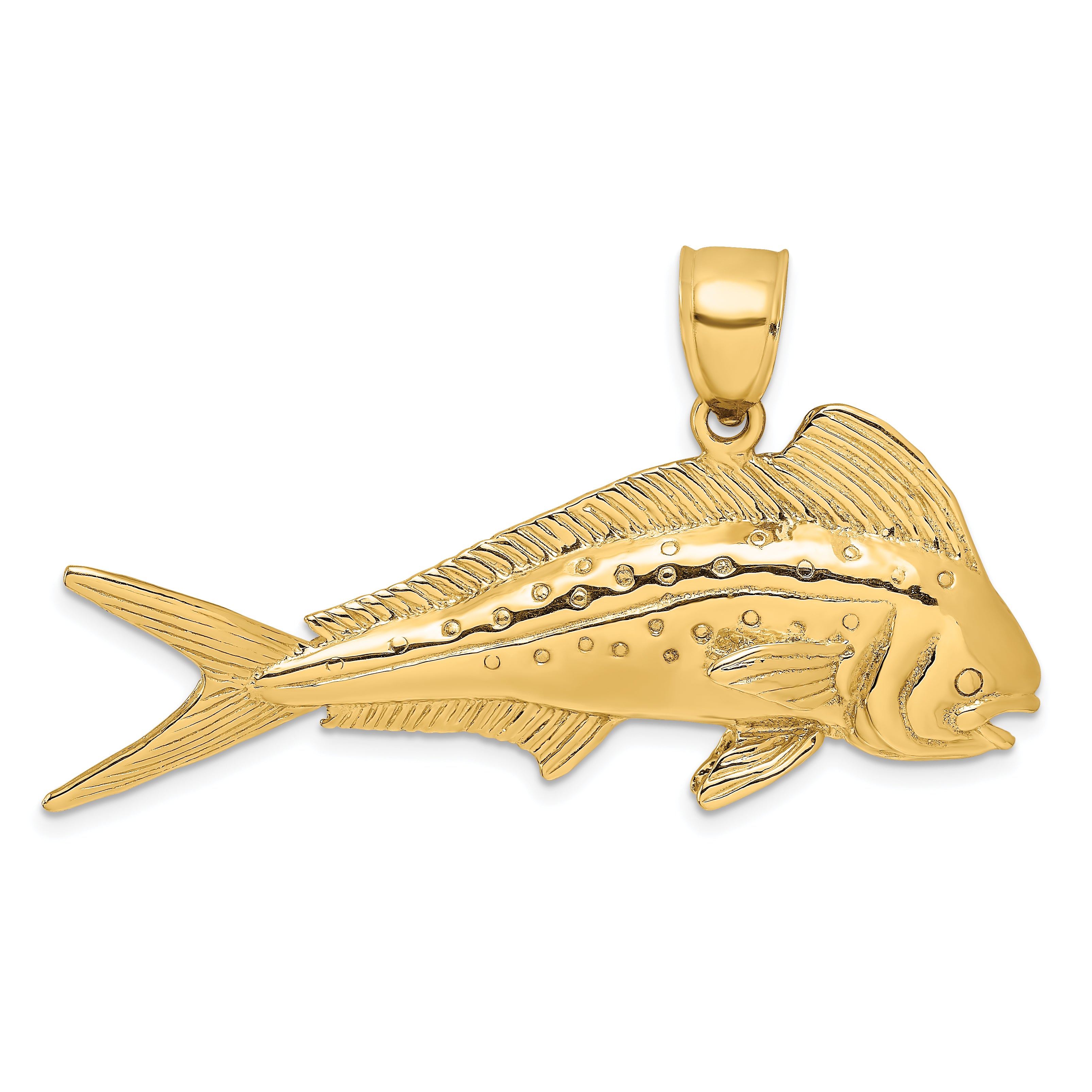 14K 3-D Female Dorado (Mahi-Mahi) Charm